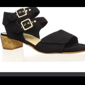 Walking Cradles Black Suede Adjustable Straps Ergonomic Sandals Size 10
